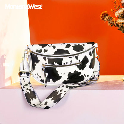 Wilder Lane Cow Print Sling Bag