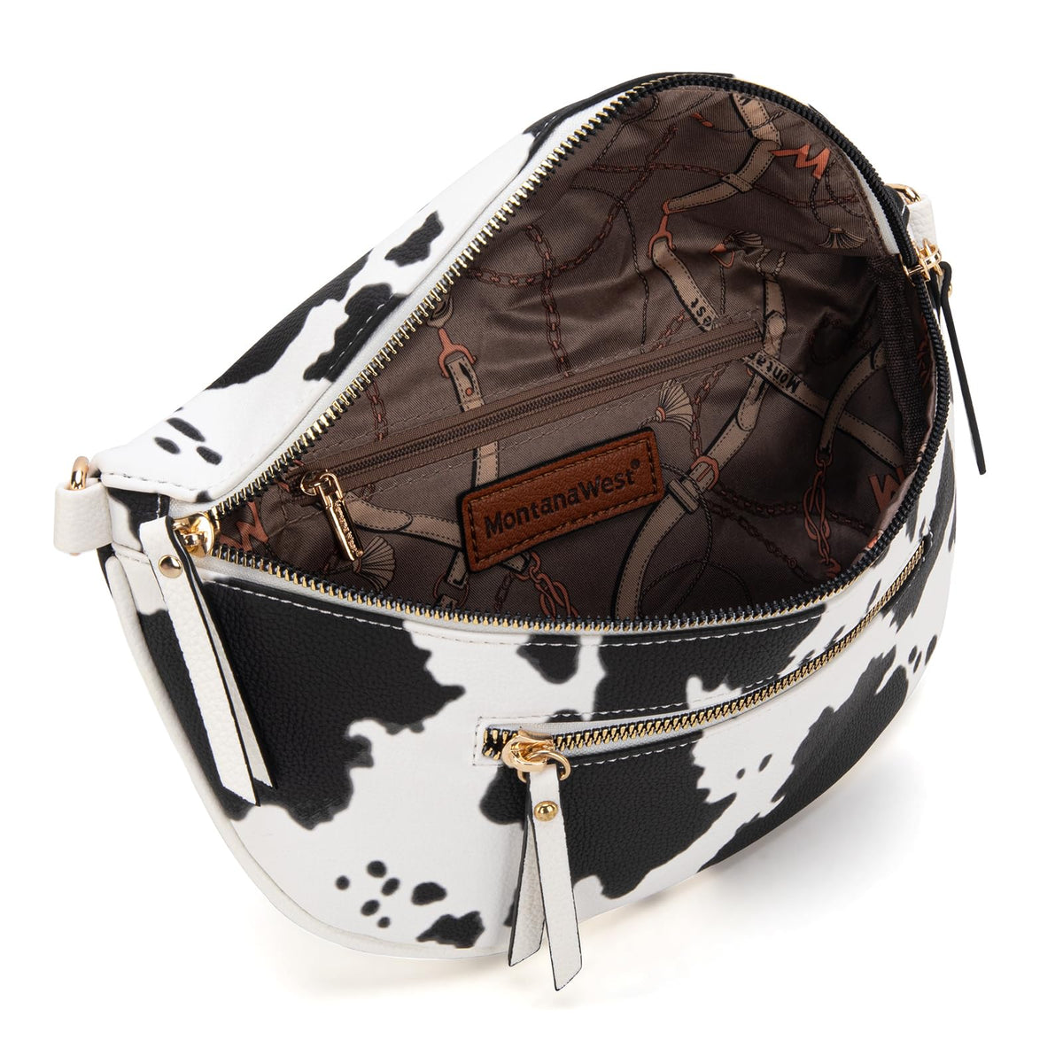 Wilder Lane Cow Print Sling Bag