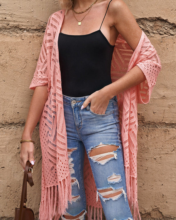 BeachDrape™ Crochet Kimono